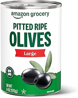 Amazon Grocery, Pitted Ripe Olives, Large, 6 Oz (P