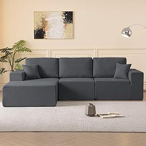 L-shaped grey sectional