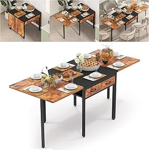 Folding Dining Table,Dining Room Table with Drawer