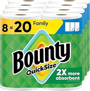 Bounty Quick Size Paper Towels, White, 8 Family Ro