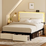 bed frames with storage drawers