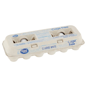 Great Value Cage-Free Large White Eggs, 12 Count