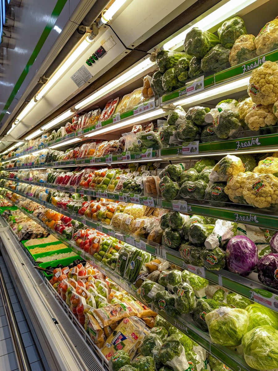 A grocery produce aisle